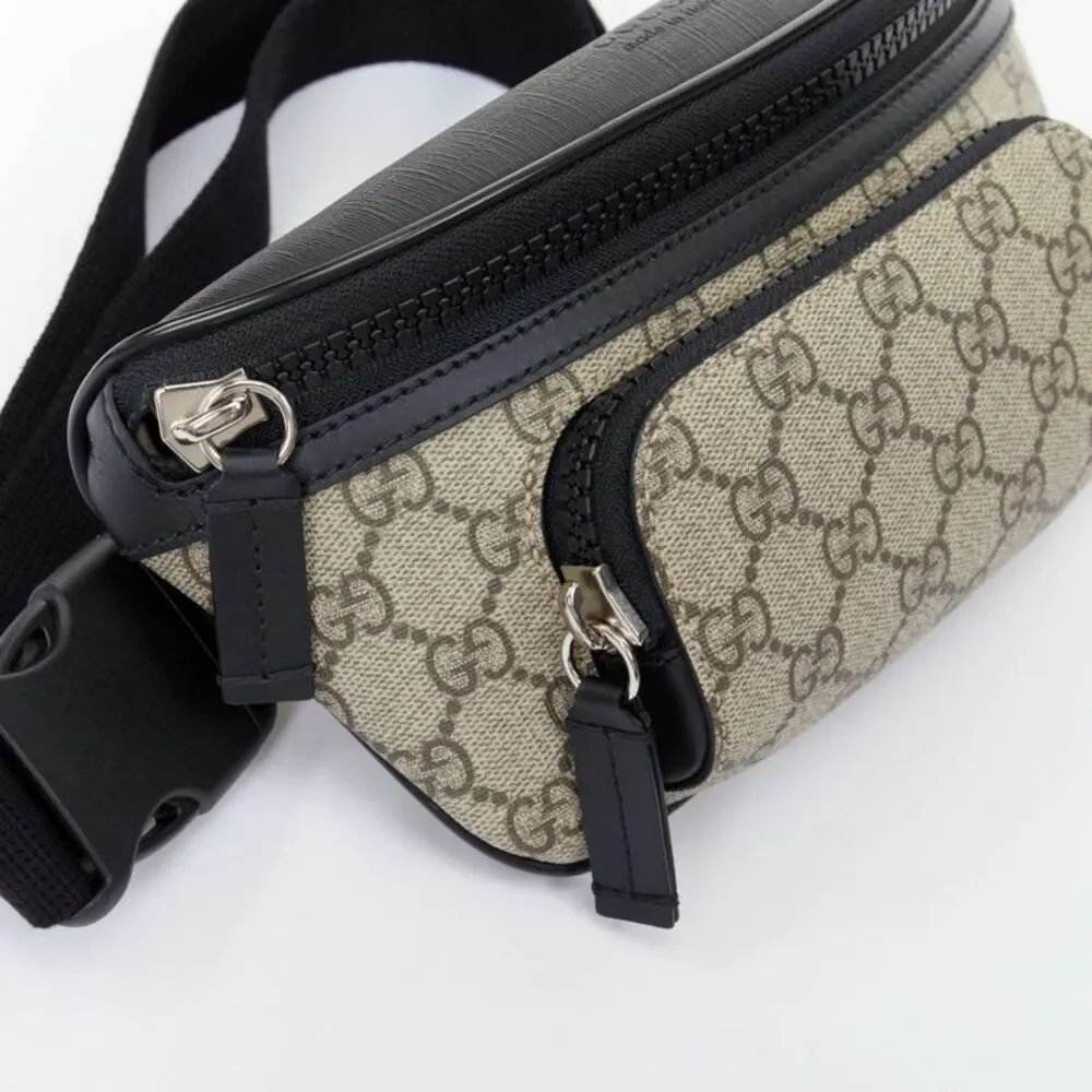 Gucci Eden Supreme Canvas Black Leather Belt Bag